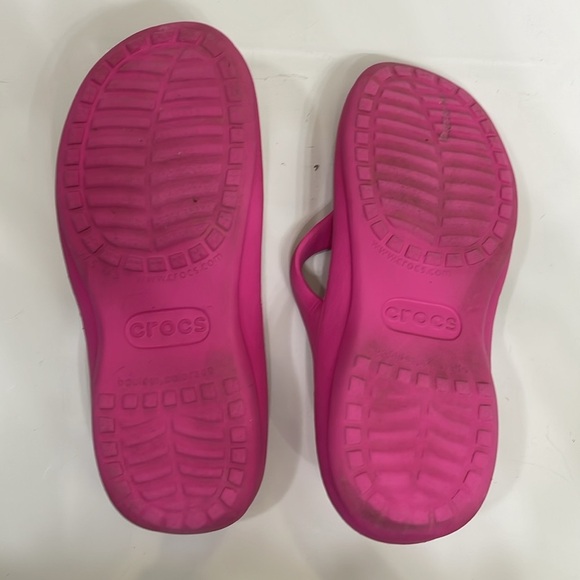 Crocs Thong Flip Flops Pink Orange Women 5 Men 3 - Picture 7 of 7